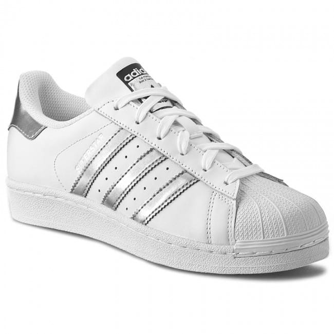 Scarpa da ginnastica adidas superstar w colore bianco argento - immagine 5