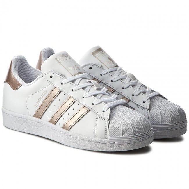 Scarpa da ginnastica donna adidas superstar w colore bianco bronzo EE7399 - immagine 4