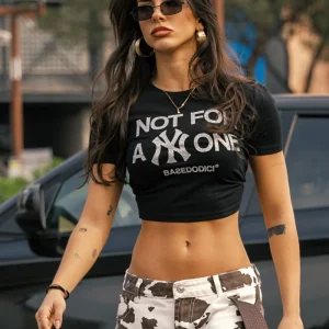 Baby Tee “DIVA” Not For Anyone Glitter Black