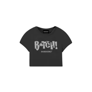 Baby Tee “DIVA” B*tch Glitter Black