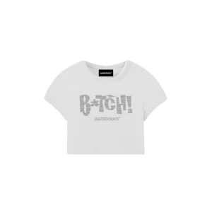 Baby Tee “DIVA” B*tch Glitter White