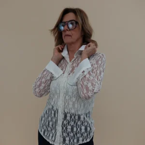 Camicia in pizzo bianco
