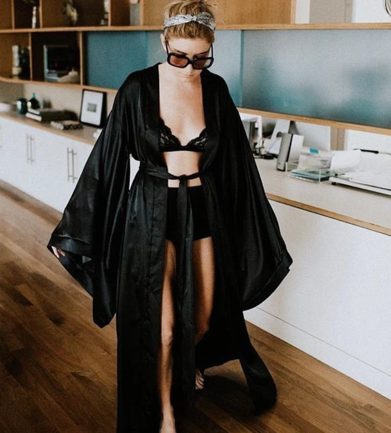 Fashion Nightwear One-piece Satin Bridesmaid Bathrobe - immagine 2