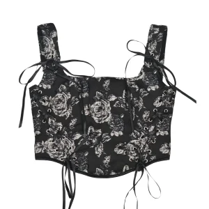 Corsetto vintage con lavorazione rose donna