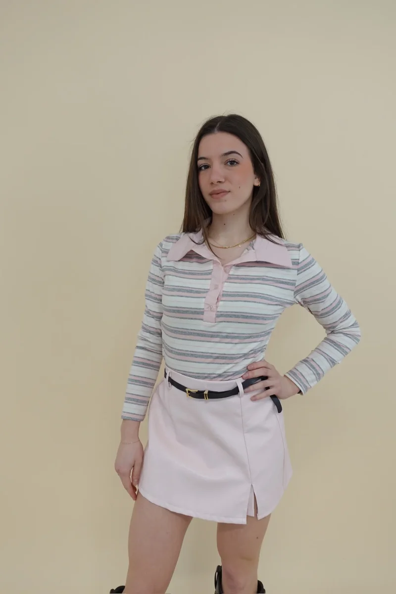 Body Polo Line Rosa - immagine 5