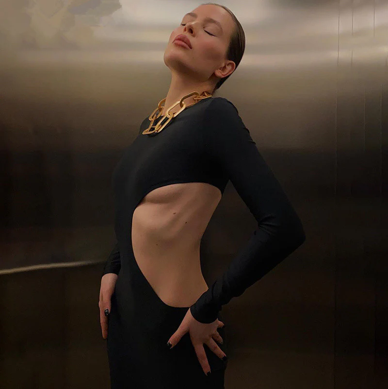 Abito lungo aperto donna - immagine 3