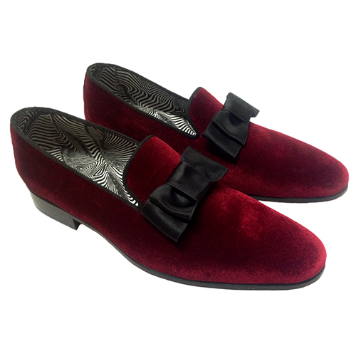 Mocassini cerimonia in velluto con fiocco - immagine 2