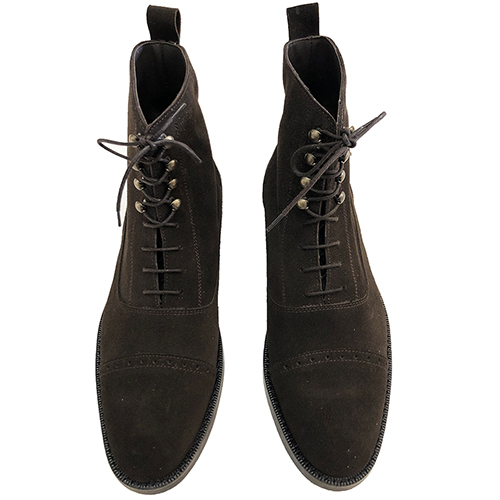 Stivaletti uomo stringati in pelle scamosciata - immagine 5