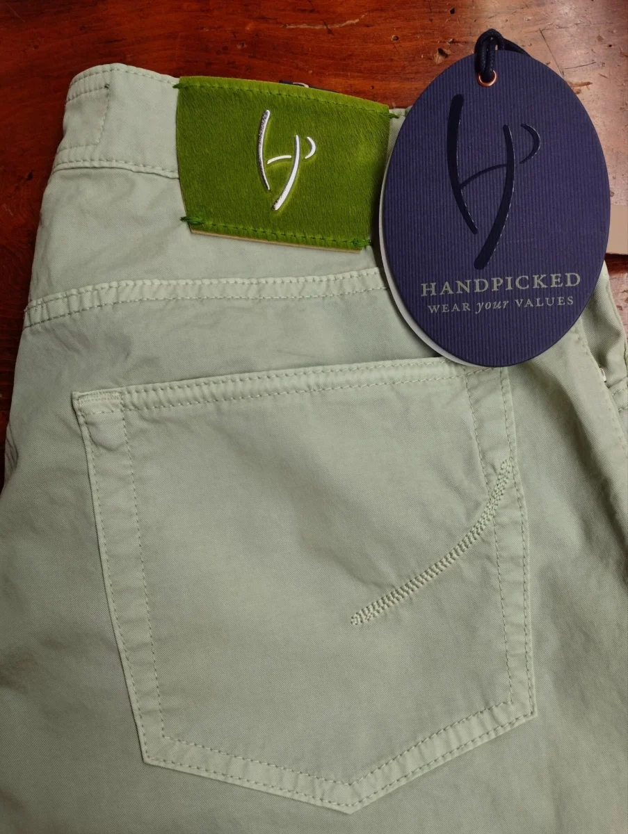 Pantalone Handpicked Cinque Tasche Verde - immagine 2