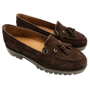 Mocassino in camoscio suola in gomma