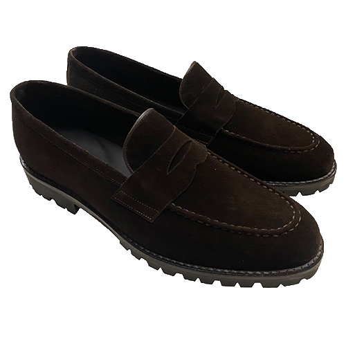 Loafers classico in camoscio suola in gomma - immagine 2