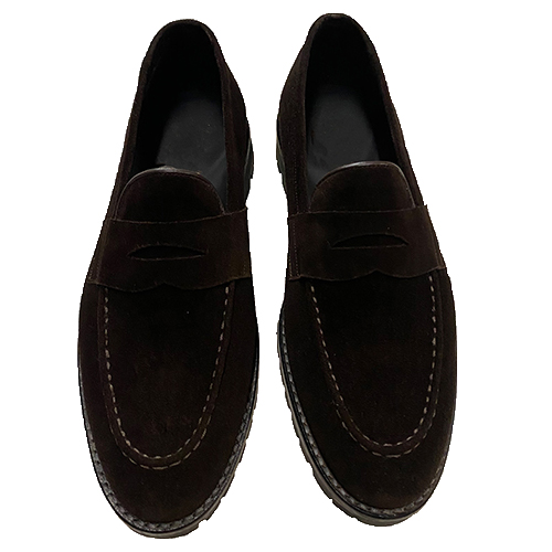 Loafers classico in camoscio suola in gomma - immagine 3