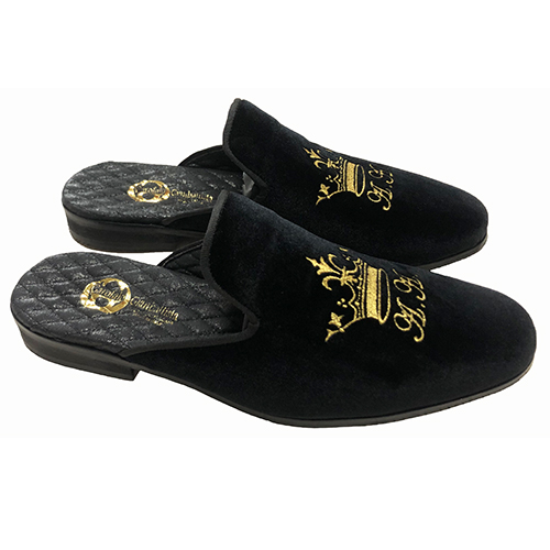 Pantofola in velluto con ricamo - immagine 2