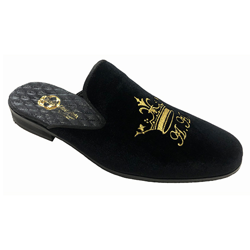 Pantofola in velluto con ricamo - immagine 4