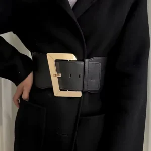 Cintura Larga Donna con Maxi Fibbia Oro – Waist Belt Statement Elegante