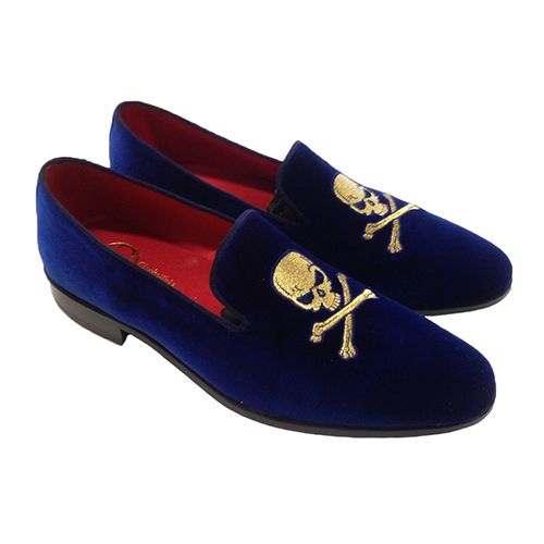 Slippers in velluto con ricamo teschio - immagine 7