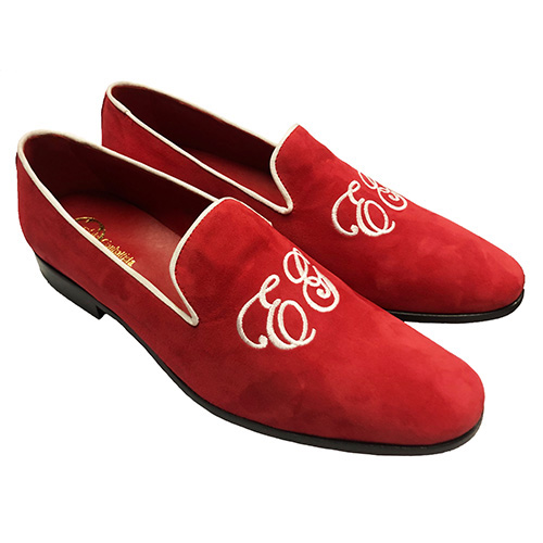 Pantofole in camoscio con ricamo iniziali personalizzate - immagine 2