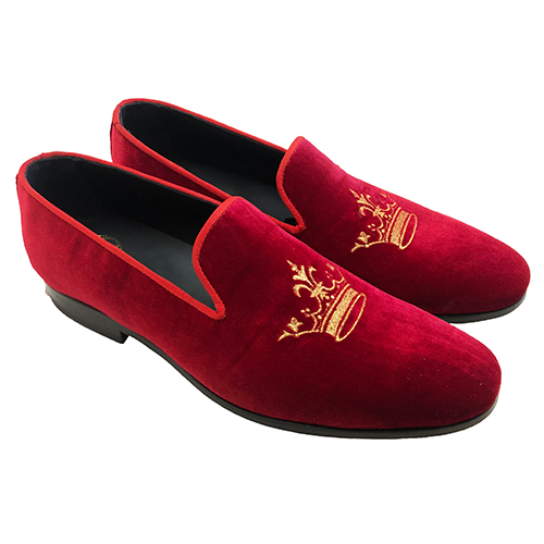 Slippers in velluto con ricamo corona - immagine 9