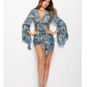 print jumpsuit shorts