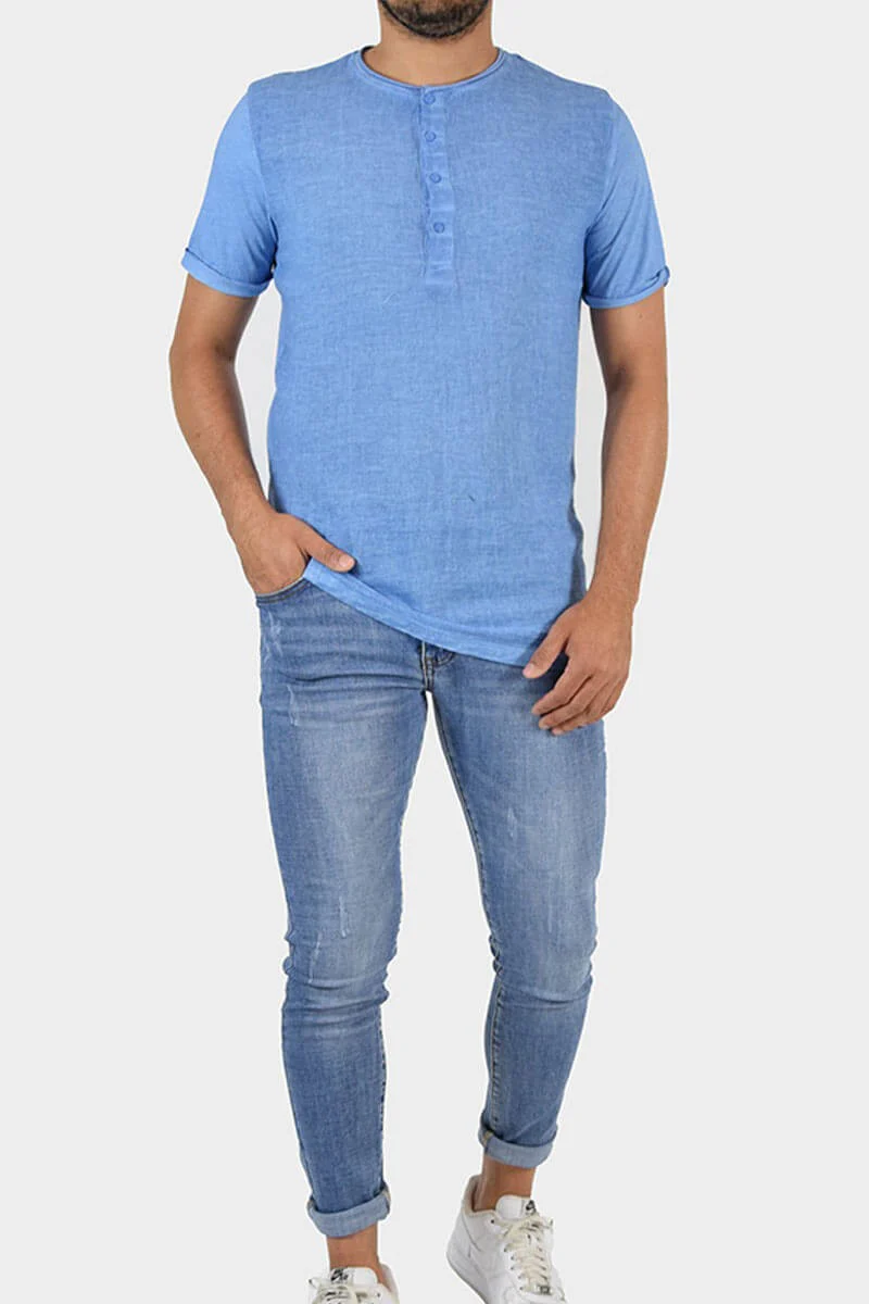 T-SHIRT A CONTRASTO CON BOTTONI - immagine 3