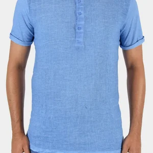 T-SHIRT A CONTRASTO CON BOTTONI