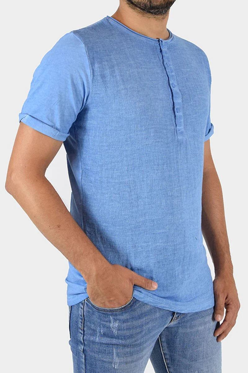 T-SHIRT A CONTRASTO CON BOTTONI - immagine 6