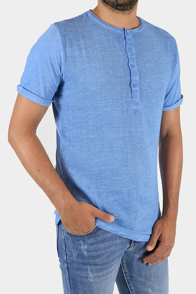 T-SHIRT A CONTRASTO CON BOTTONI - immagine 8