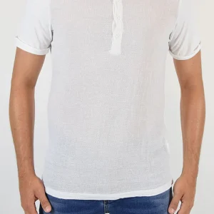 T-SHIRT A CONTRASTO CON BOTTONI