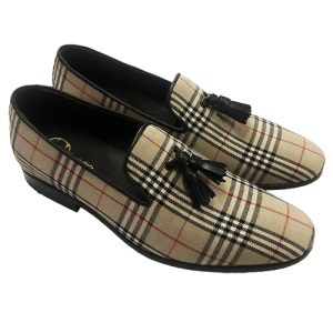 Mocassini in tessuto con nappine