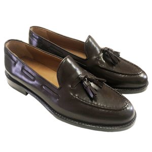 Mocassino classico in pelle suola in cuoio