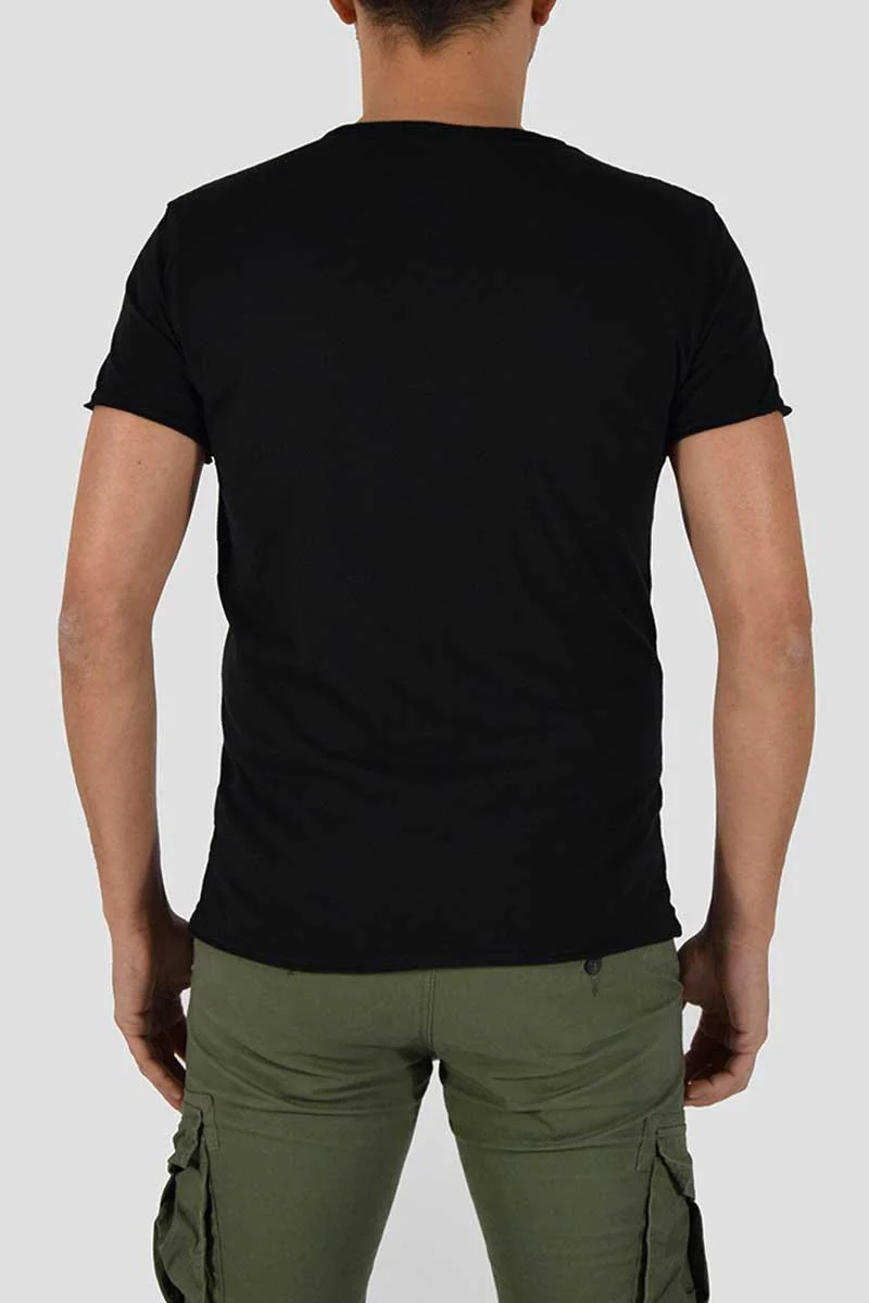 T-SHIRT CON COLLO A V - immagine 6