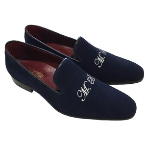 Slippers in camoscio con iniziali personalizzabili