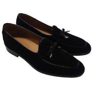 Mocassini in camoscio con fiocchetto