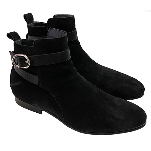 Stivaletti vintage con fibbia in camoscio - immagine 3