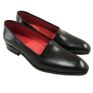 Mocassino, slippers in pelle patinata