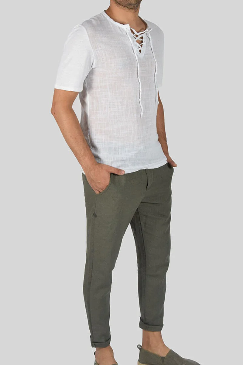 T-SHIRT IN LINO E COTONE - immagine 4