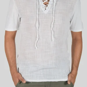 T-SHIRT IN LINO E COTONE