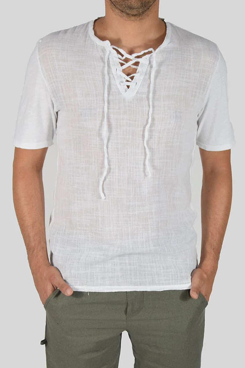 T-SHIRT IN LINO E COTONE - immagine 2