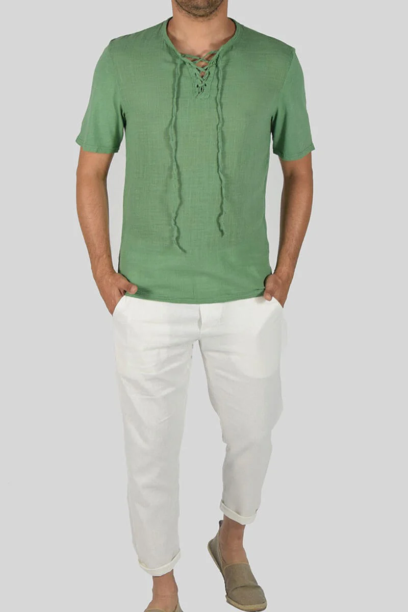 T-SHIRT IN LINO E COTONE - immagine 3