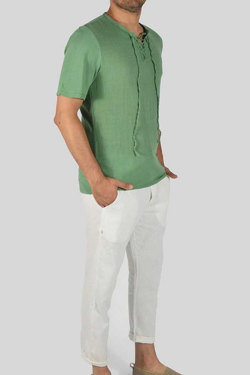 T-SHIRT IN LINO E COTONE - immagine 4