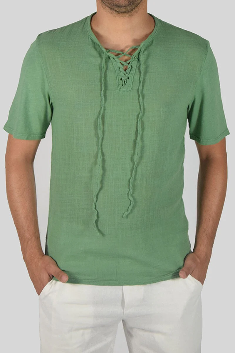 T-SHIRT IN LINO E COTONE