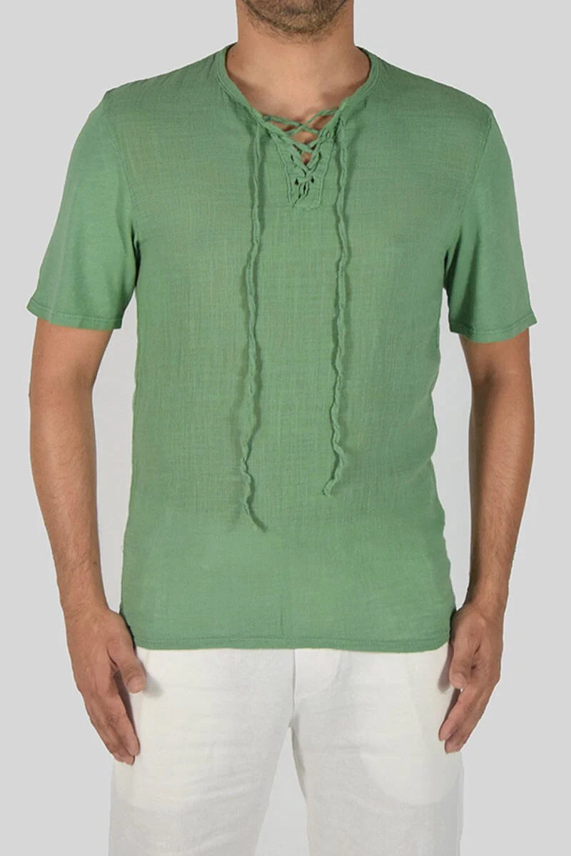 T-SHIRT IN LINO E COTONE - immagine 5