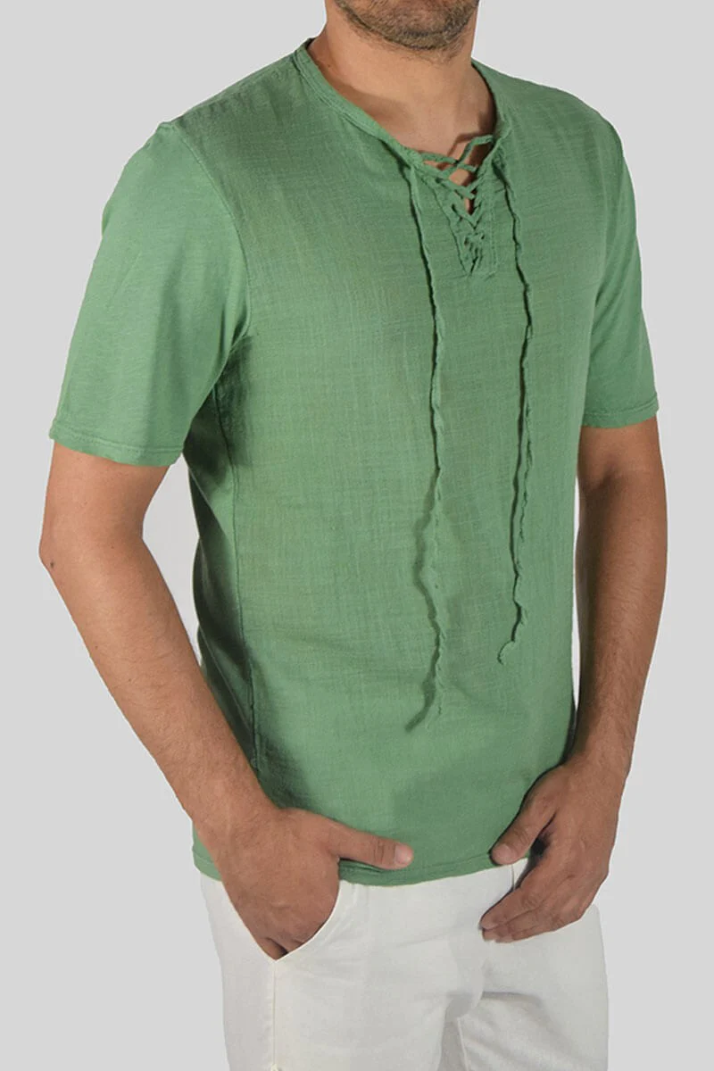 T-SHIRT IN LINO E COTONE - immagine 8