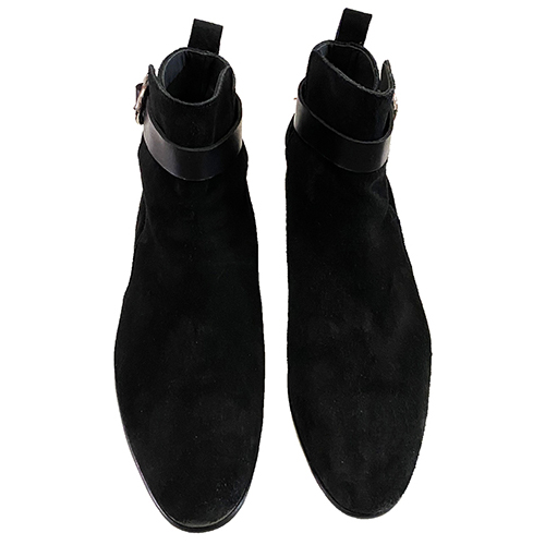 Stivaletti vintage con fibbia in camoscio - immagine 4