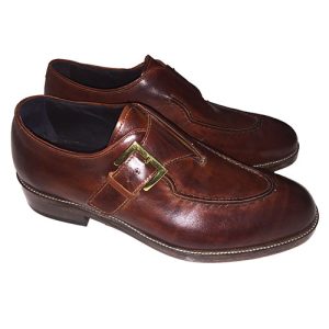 Scarpe con fibbia in pelle patinata