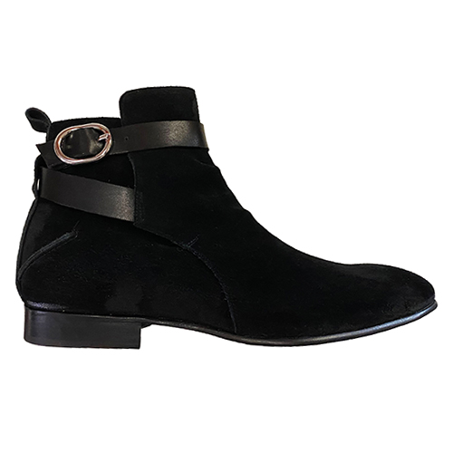 Stivaletti vintage con fibbia in camoscio - immagine 2