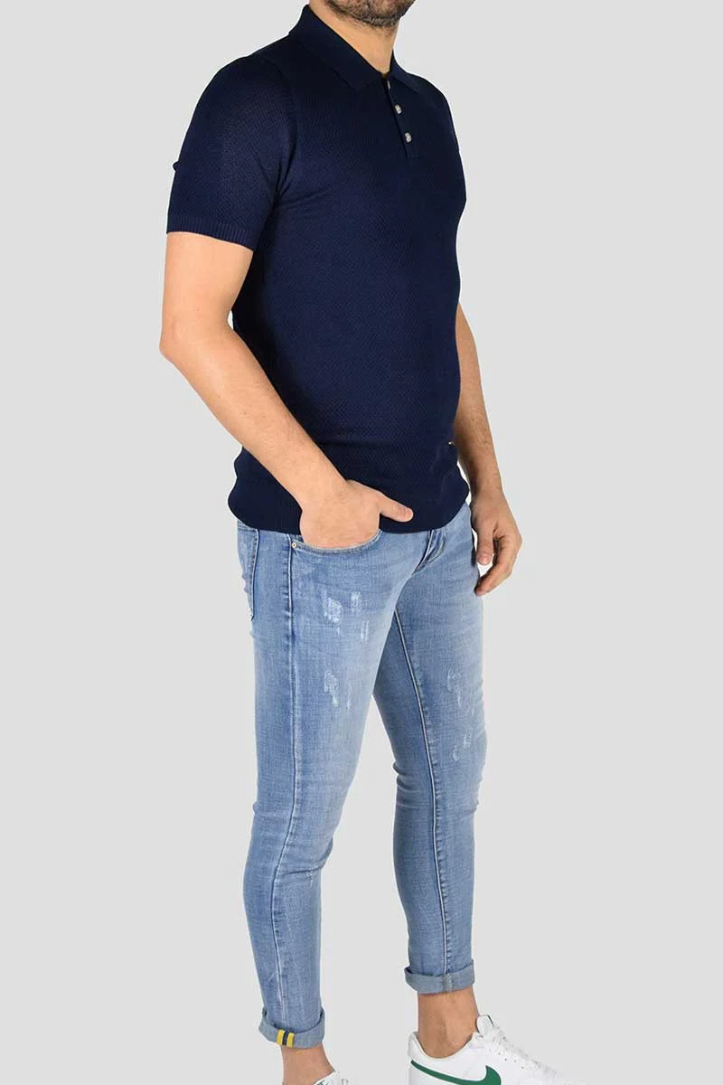 POLO IN MAGLIA MICROFANTASIA - immagine 4