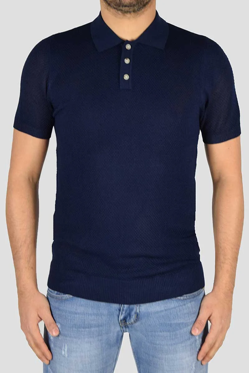 POLO IN MAGLIA MICROFANTASIA - immagine 5