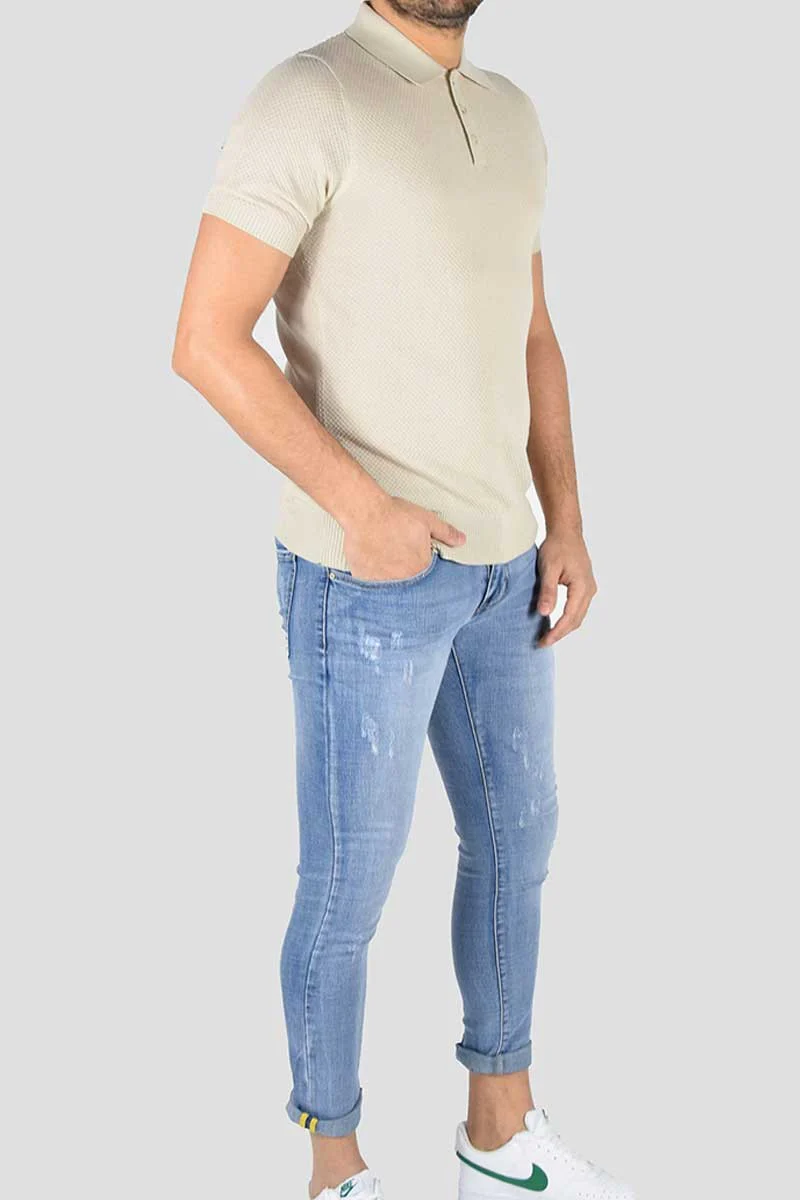 POLO IN MAGLIA MICROFANTASIA - immagine 4