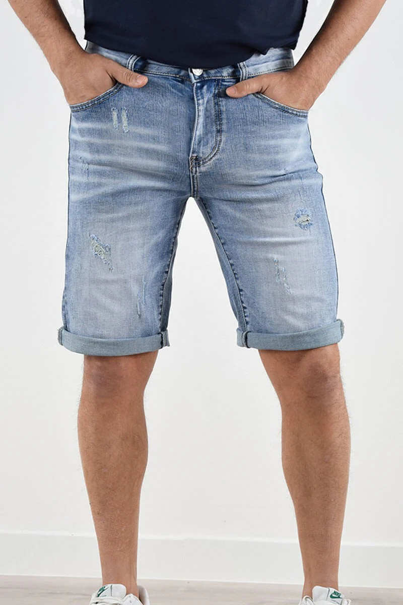 BERMUDA IN JEANS CON STRAPPI - immagine 4